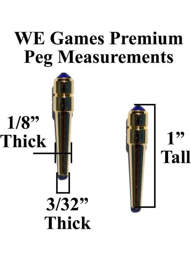 WE Games Premium Brass Cribbage Pegs with Swarovski Austrian Crystals - Set of 6 (Black & Clear) - Image 4