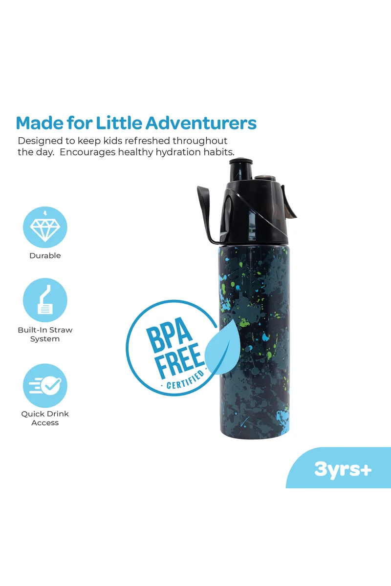 مون MOON Kids Water Bottle with Spray Mist | Cooling Spray | BPA-Free  Stainless Steel | Leak-Proof for School, Camping, Hiking, Outdoor Play | Boys Water Bottle |500ml
