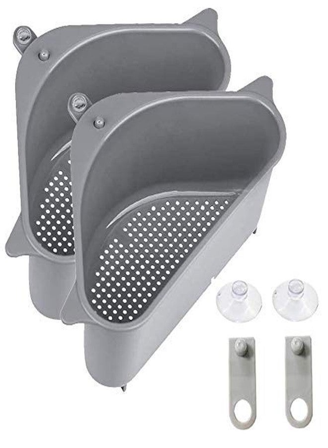 PAVITYAKSH Kitchen Triangle Sink Filter Corner Sink Drain Strainer Basket Multi Functional Drain Shelf Sink Storage Holder(Sink Organizer) - Image 2