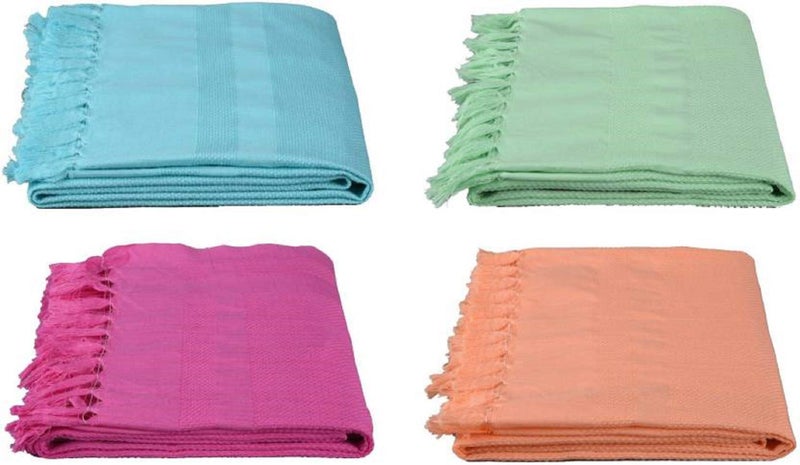 Cotton Colors Plain Design Cotton Bath Towel- Pack of 4 (Large, Multicolour) - Image 5