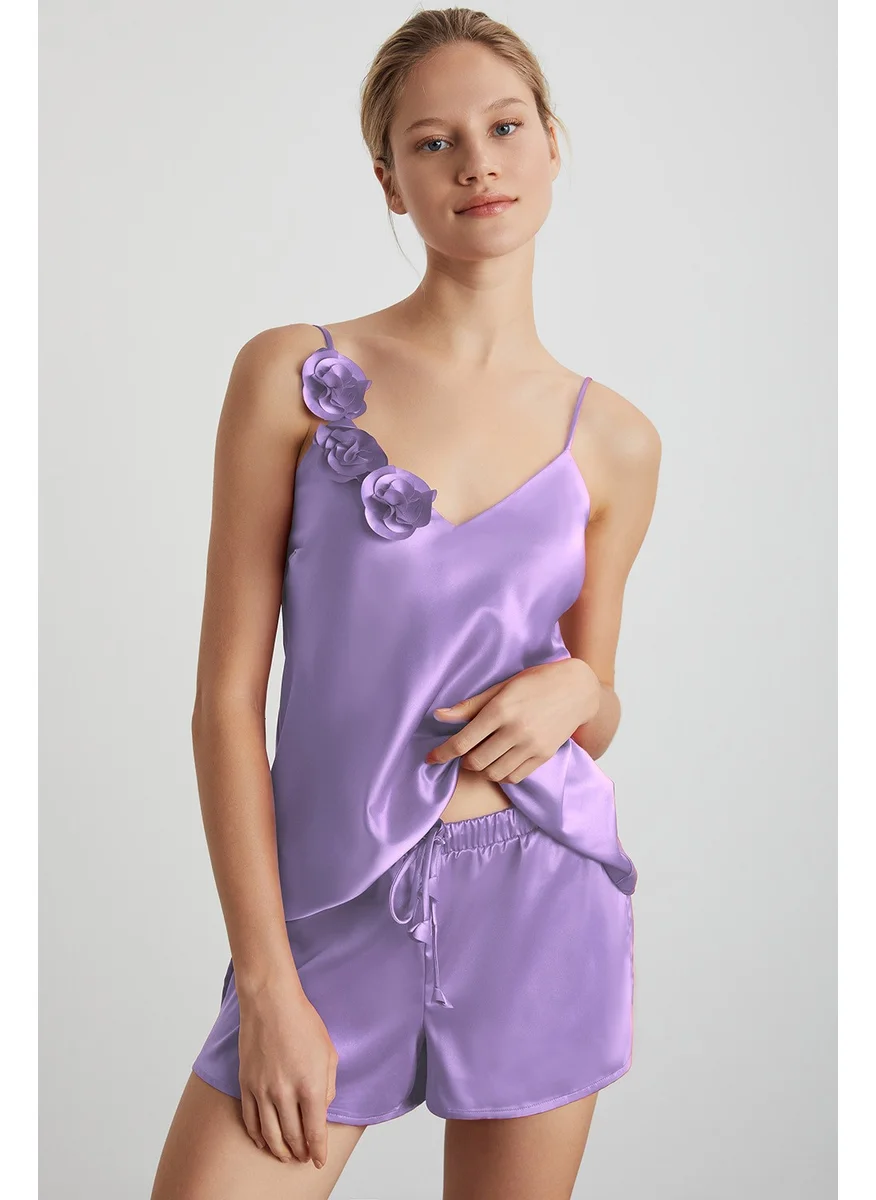 كوم Rose Satin Tank Top