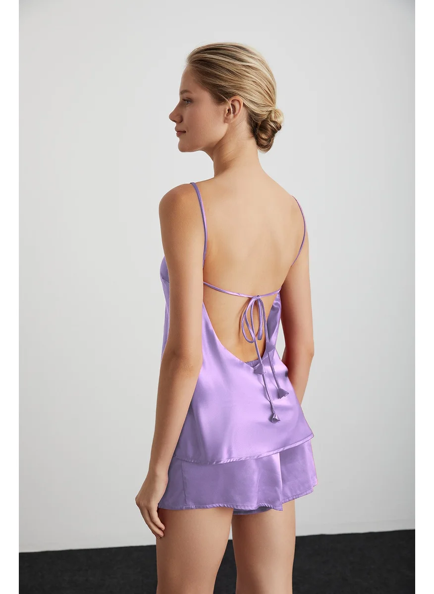 كوم Rose Satin Tank Top