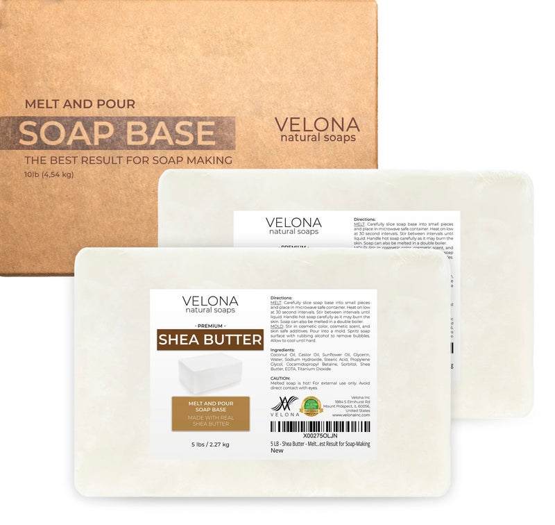 velona 10 LB - Shea Butter - Melt and Pour Soap Base SLS/SLES free | Natural Bars for The Best Result for Soap-Making - Image 2