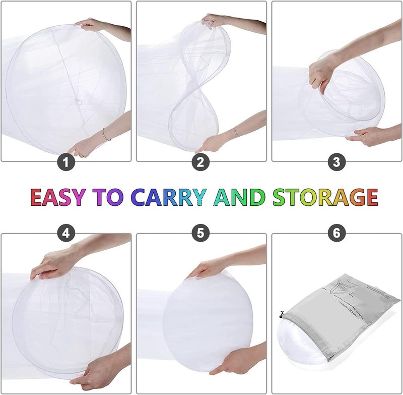 ATTILIO Mosquito Net for Hanging Double Bed | King Size Embroidery Machardani | Nylon 30GSM Strong Net | Canopy Tent for Bedrooom-Pink (Sky Blue) - Image 3