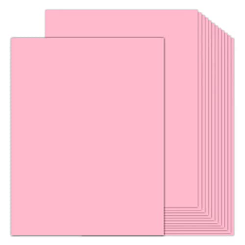 Goefun 100 Sheets Pink Cardstock 8.5 x 11 Thick Paper, Goefun 80lb Card Stock Printer Paper for Arts & Crafts, Presentations, Stationary Printing - Image 1