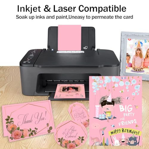 Goefun 100 Sheets Pink Cardstock 8.5 x 11 Thick Paper, Goefun 80lb Card Stock Printer Paper for Arts & Crafts, Presentations, Stationary Printing - Image 3