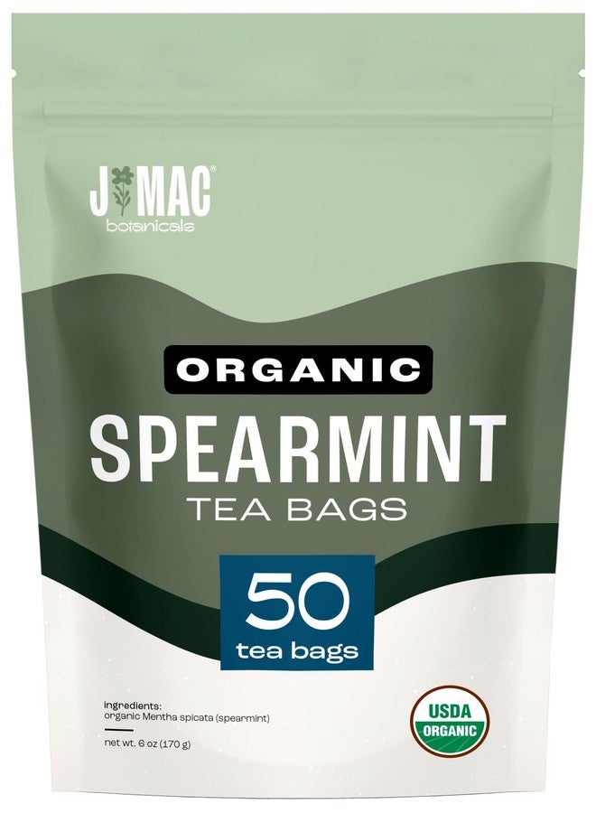 J MAC BOTANICALS Organic Spearmint Tea (50 Teabags), USDA Certified - Image 1