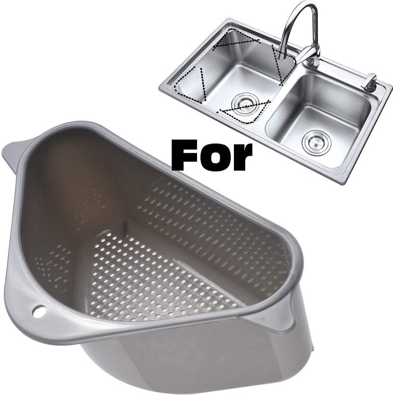 XIBO Kitchen Sink Drain Basket, Triangular Hanging Sink Filter Punch-Free Triangle Corner Kitchen Sink Strainer Basket Multifunctional Hanging Filter Drain Rack for Sink(1Pcs) - Image 2