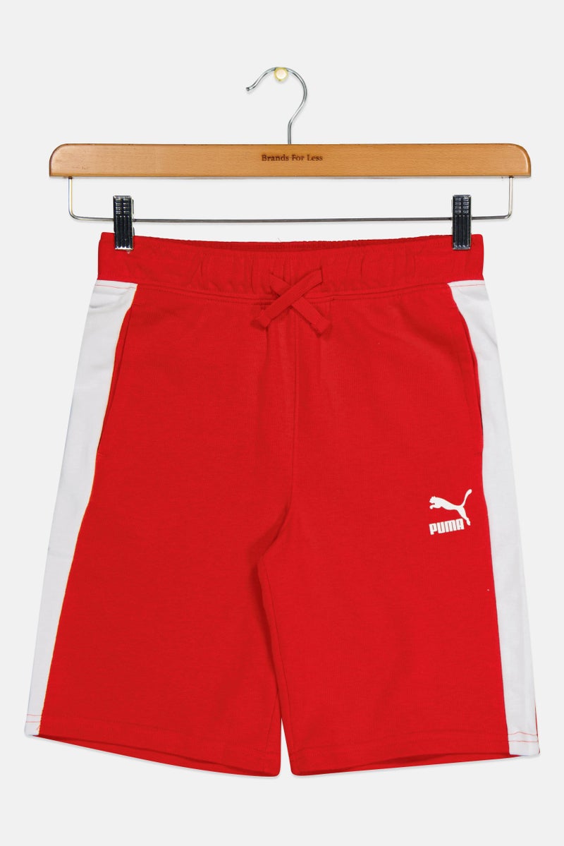 PUMA Kids Boy Drawstring Outdoor Shorts, Red - Image 3