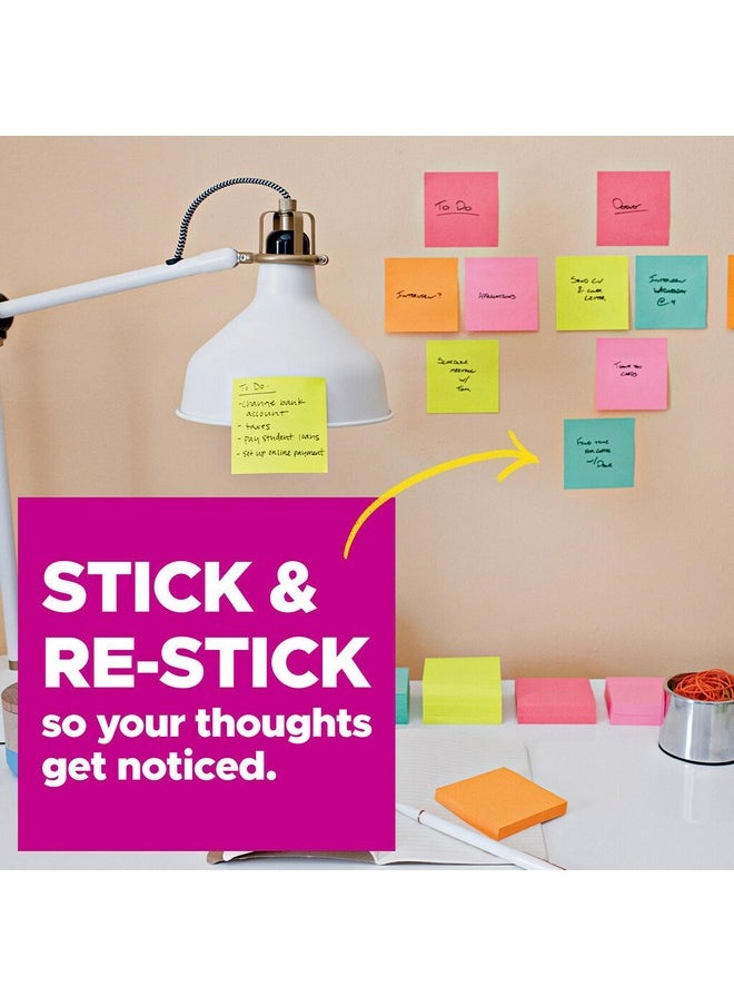 Post-it - Super Sticky Notes 12 Sticky Note Pads 3 X 3 In. School Supplies For Students Ideal For Textbooks Notebooks Walls And Vertical Surfaces Supernova Neons Collection - Image 1