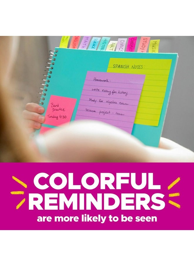 Post-it - Super Sticky Notes 12 Sticky Note Pads 3 X 3 In. School Supplies For Students Ideal For Textbooks Notebooks Walls And Vertical Surfaces Supernova Neons Collection - Image 1