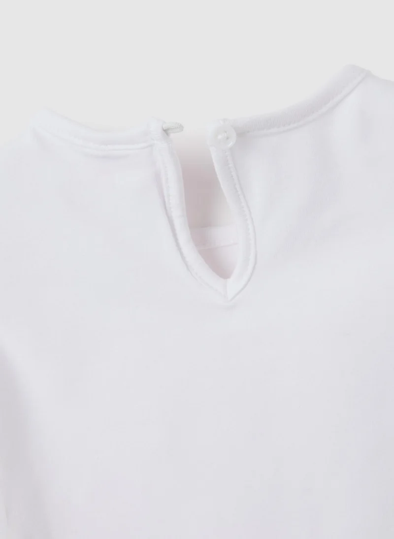 Ovs WHITE COTTON REGULAR FIT GIRLS' T-SHIRT WITH BARBIE LOGO