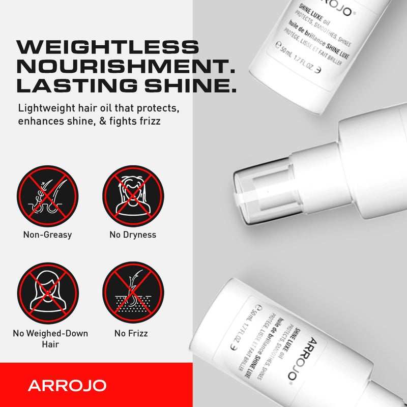 Arrojo Shine Luxe Hair Oil, 1.7 fl oz - Cruelty-Free, Paraben-Free Sulfate-Free Leave-In Oil with Vitamin B5, Jojoba & Sweet Almond â€“ Intense Hydration & Heat Protectant for All Hair Types - Image 3