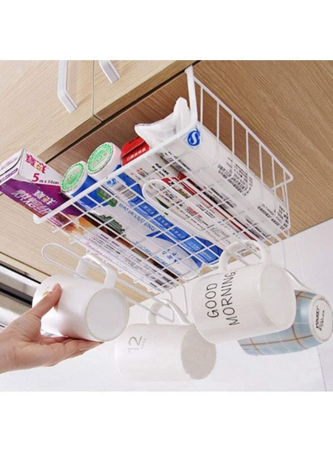 Under Shelf Organizer Basket White 8x11x10inch  - Image 4