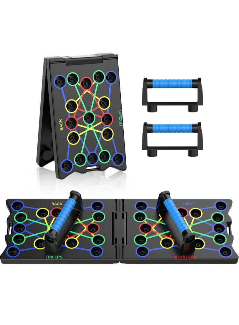 ديبتر لوح تمرين ضغط قابل للطي، جهاز تمرين منزلي متعدد الوظائف 24 في 1، جهاز تمرين ضغط مسطح وحرق الدهون لتقوية العضلات، لتمرين عضلات الجزء العلوي من الجسم بشكل فعال، الكتفين والصدر والظهر والعضلة ثلاثية الرؤوس. - Image 1