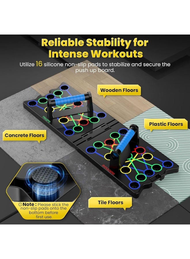 ديبتر لوح تمرين ضغط قابل للطي، جهاز تمرين منزلي متعدد الوظائف 24 في 1، جهاز تمرين ضغط مسطح وحرق الدهون لتقوية العضلات، لتمرين عضلات الجزء العلوي من الجسم بشكل فعال، الكتفين والصدر والظهر والعضلة ثلاثية الرؤوس. - Image 5
