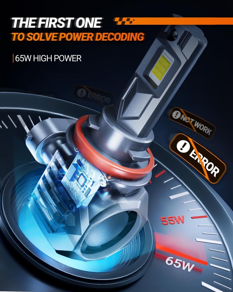 SEALIGHT 9005/HB3 H11/H8/H9 Fog Lamps or DRL 150,000LM 9×Brightness High Power for ATVs & Powersports, 2026 Version, S7S Series Wireless 9005 H11 Fog Lamps Water Proof 10 Years Lifespan- Pack of 4 - Image 4