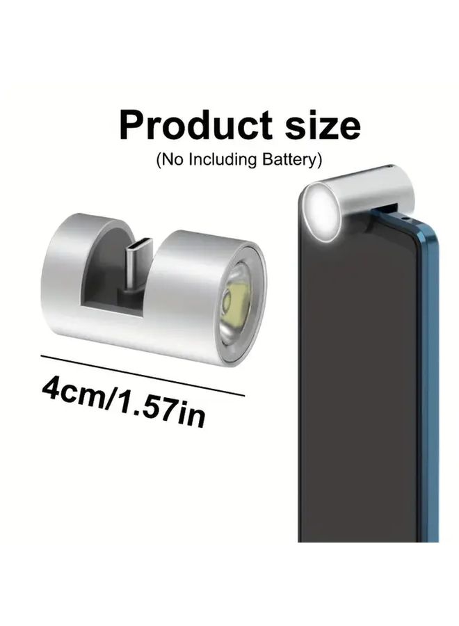 مفتاح LED صغير لحمل الهاتف من نوع USB-C، مصباح جيب قابل لإعادة الشحن للإدخال المباشر واستخدام اليدين الحرتين. - Image 2