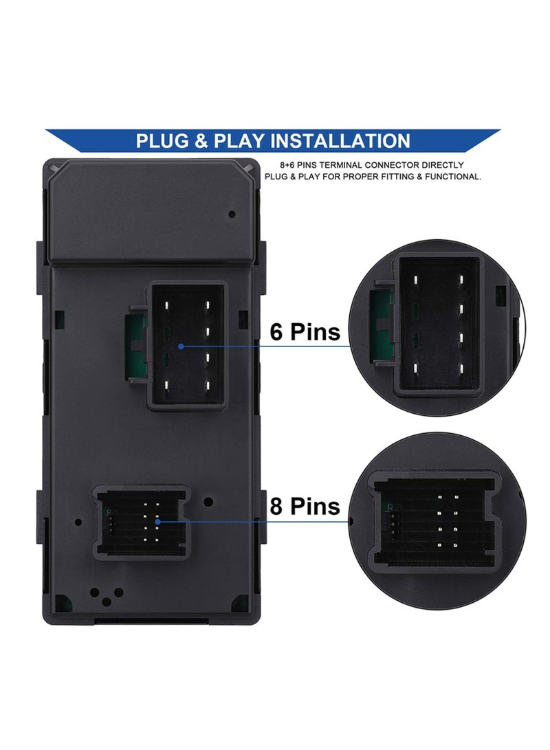 Starwell Window Control Switch Button & Front Driver Side Door Lock Switch & Mirror Switch Compatible with Chevrolet Silverado/GMC Sierra 1500 2500 HD 3500 HD 2007-2013 - Image 3