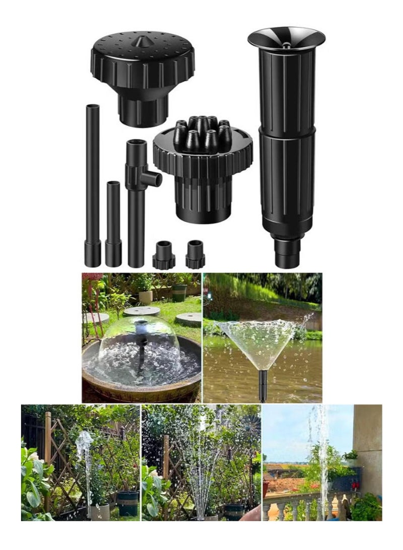 ايكانبو مجموعة فوهات مضخة النافورة مجموعة رأس رش الفطر صمام تحويل أسود مجموعة نافورة البركة لمضخات البركة - مجموعة فوهات نافورة المياه الغاطسة، 25 مم و 20 مم - Image 1