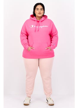 Champion Women Plus Size Long Sleeves Outdoor Hooded Sweatshirt, Pink  - Image 2