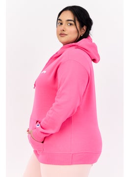 Champion Women Plus Size Long Sleeves Outdoor Hooded Sweatshirt, Pink  - Image 4