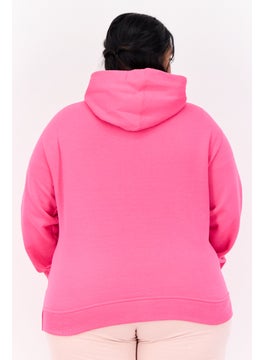 Champion Women Plus Size Long Sleeves Outdoor Hooded Sweatshirt, Pink  - Image 3