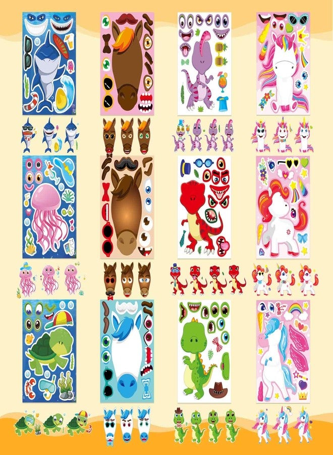 OTAITY 24 Sheets Make a Face Stickers for Kids Toddlers, Make Your Own Animal Mix and Match Sticker Sheets with Sea Animals Horses Dinosaurs Unicorns for Kids Crafts Party Favors Goodie Bags Stuffers - Image 4