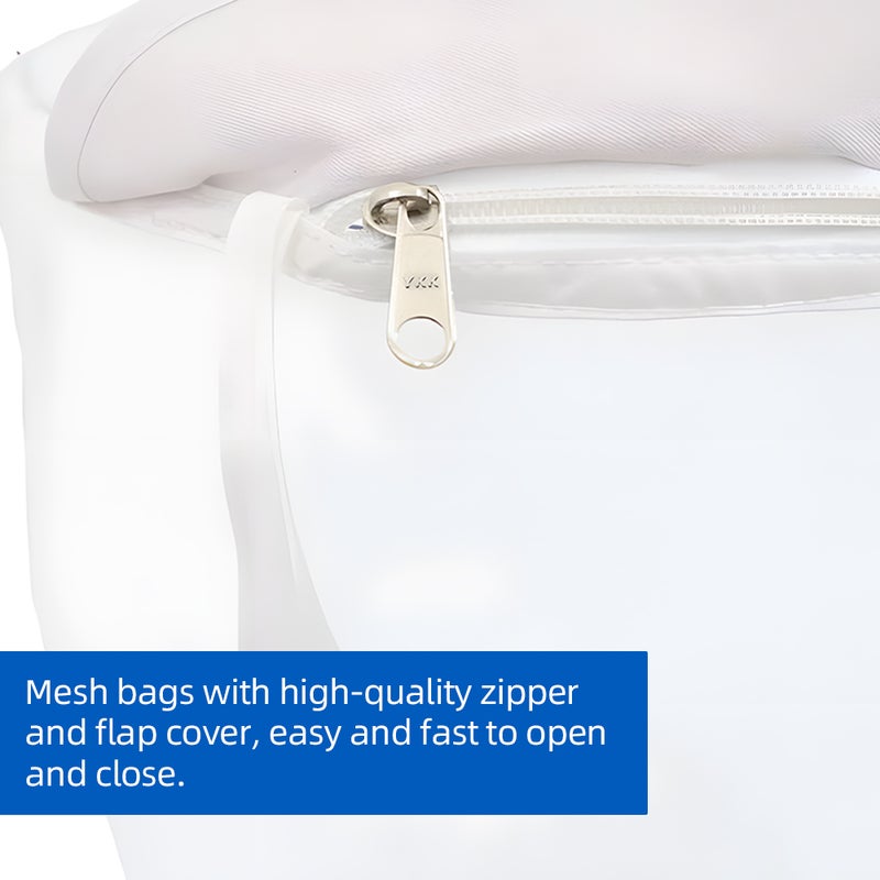 Mesh Bags: 5 Gallon Nylon Fabric With 190μm/220μm Filter Holes - Durable Double Stitching, Foldable & Portable Multifunctional Bags For Laundry, Travel, Aquarium Filtration - Image 4