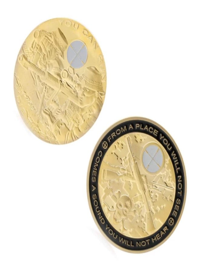 blinkee USA Sniper You Can Run Die Tired Souvenir Gold Plated Coin - Image 3