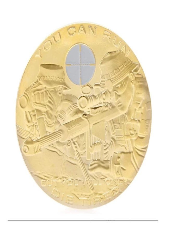 blinkee USA Sniper You Can Run Die Tired Souvenir Gold Plated Coin - Image 2