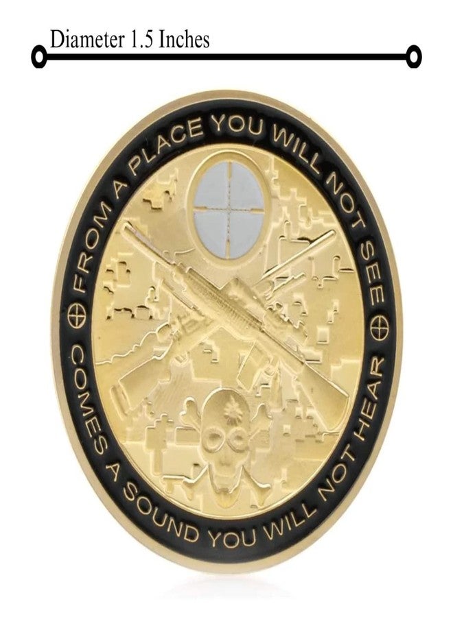 blinkee USA Sniper You Can Run Die Tired Souvenir Gold Plated Coin - Image 4