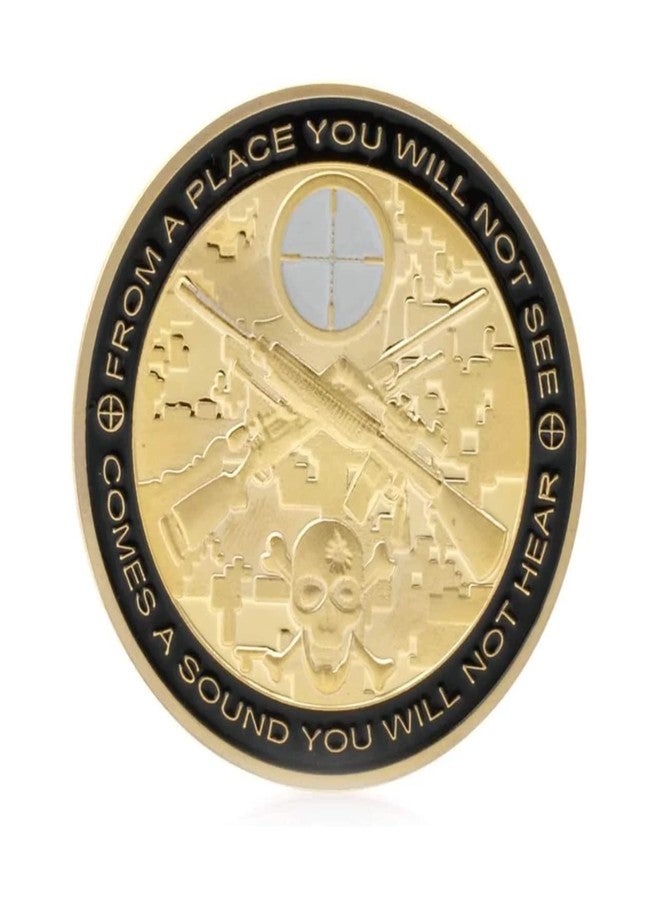 blinkee USA Sniper You Can Run Die Tired Souvenir Gold Plated Coin - Image 1