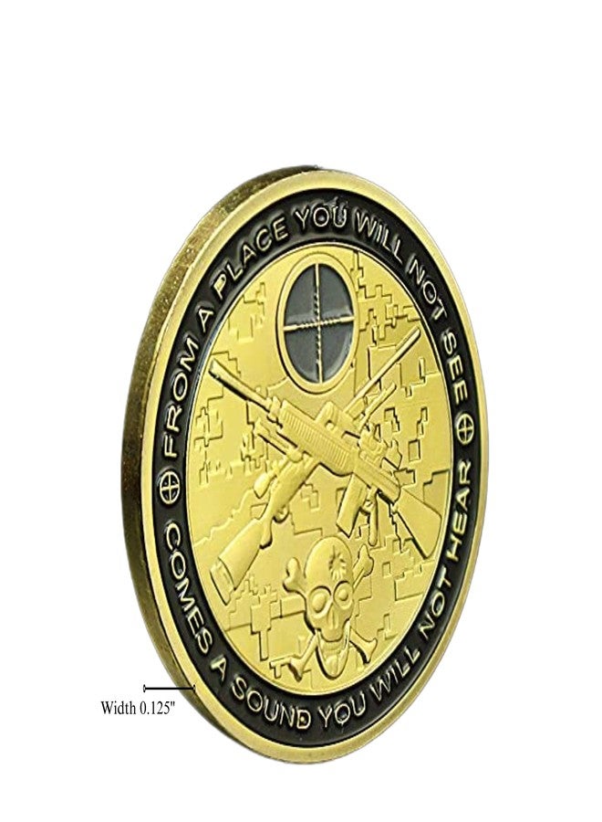 blinkee USA Sniper You Can Run Die Tired Souvenir Gold Plated Coin - Image 5