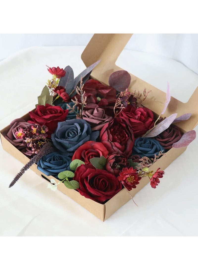 GT-Wheel Artificial Flowers Combo Box Silk Fake Faux Flower Centerpieces for DIY Wedding Cake Topper Floral Arrangements  - Image 2