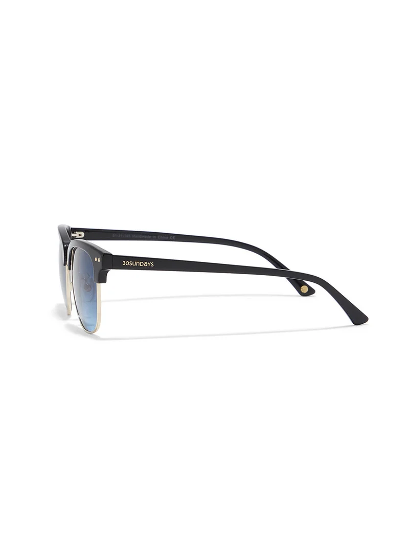 30Sundays Lumi,Men Sunglasses, Square Sunglasses, UV Protection: UV400 (Black,Blue)