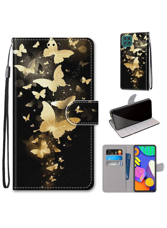 اس-توب جراب لهاتف Samsung Galaxy F62 / M62، جراب جلدي من البولي يوريثان قابل للطي أفقيًا بتصميم متقاطع ملون مع حامل وفتحات للبطاقات ومحفظة وحبل تعليق - Image 1