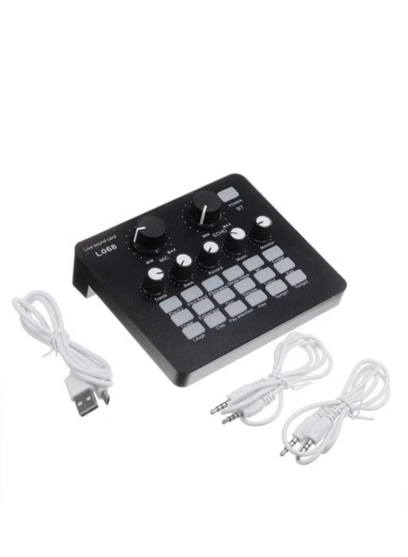 Multi-Functional Live Sound Card L068 – Professional Audio Interface for Streaming & Recording - Image 3