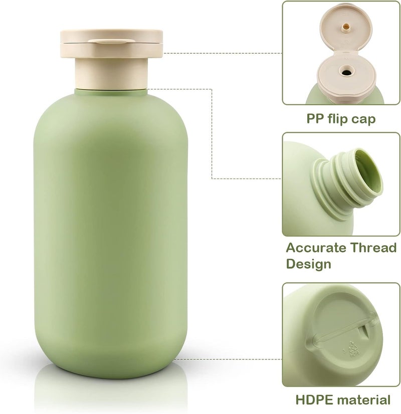 PiyuBind Travel Bottles Set For Toiletries Travel Size Containers Leak Proof Silicone Squeezable Spray Bottles Jars For Women Men, For Shampoo Lotion Body Wash (300ml - Green (2)) - Image 3
