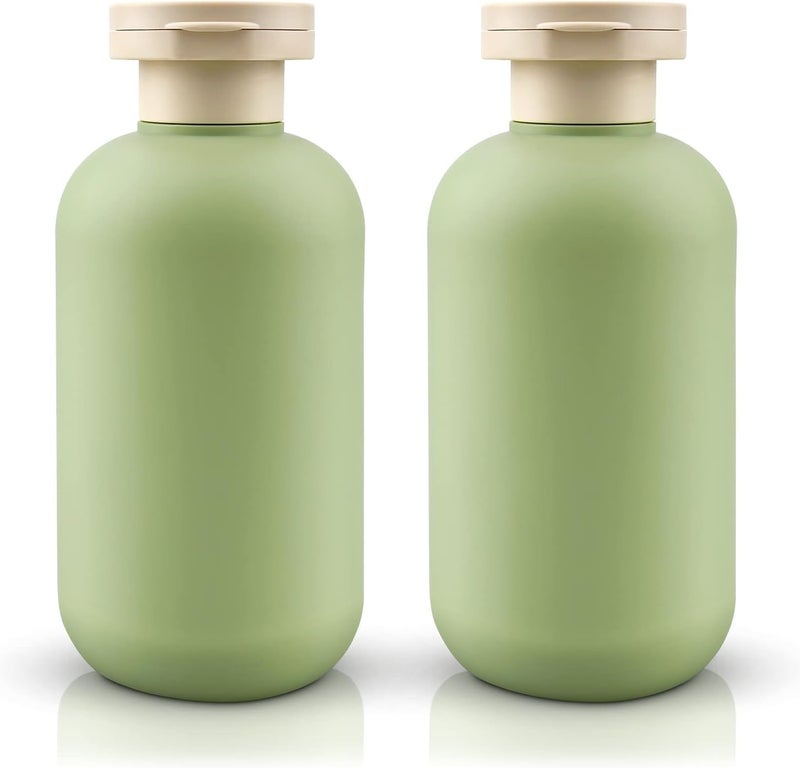 PiyuBind Travel Bottles Set For Toiletries Travel Size Containers Leak Proof Silicone Squeezable Spray Bottles Jars For Women Men, For Shampoo Lotion Body Wash (300ml - Green (2)) - Image 1