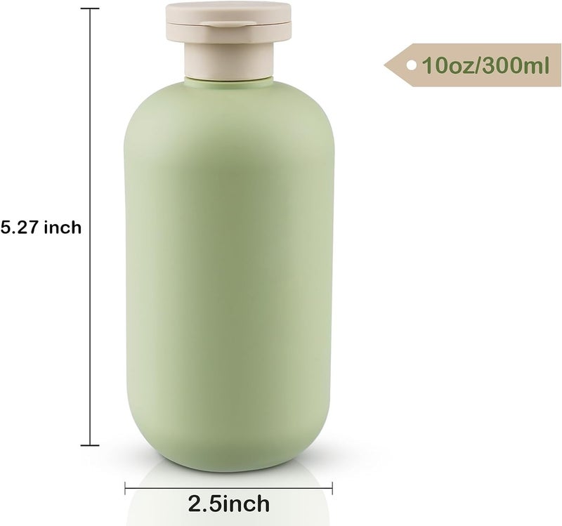 PiyuBind Travel Bottles Set For Toiletries Travel Size Containers Leak Proof Silicone Squeezable Spray Bottles Jars For Women Men, For Shampoo Lotion Body Wash (300ml - Green (2)) - Image 2