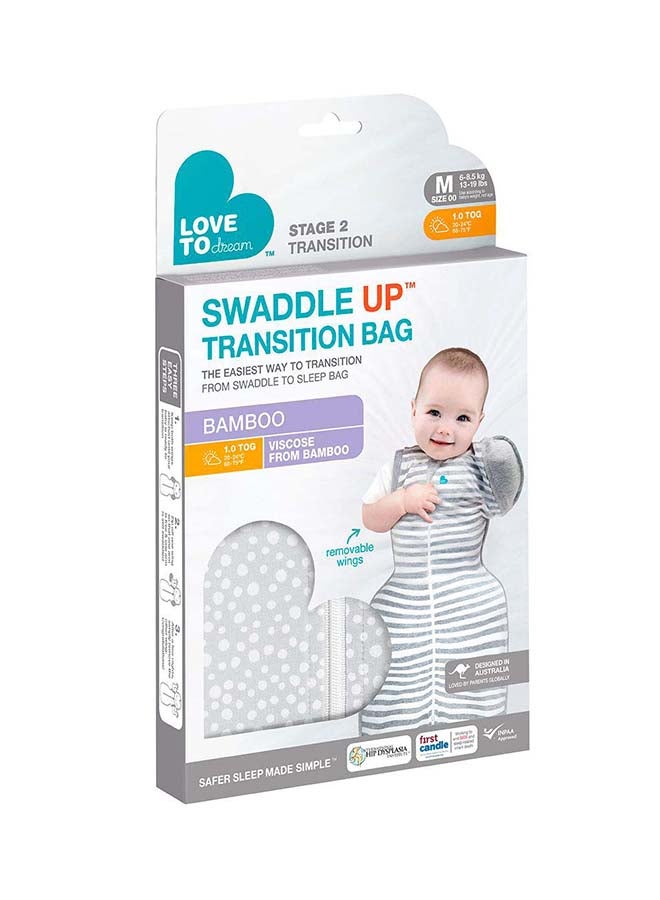 لاف تو دريم "حقيبة التقميط UP T/Bag من الخيزران الأصلي بنقشة النقاط الرمادية" - Image 4