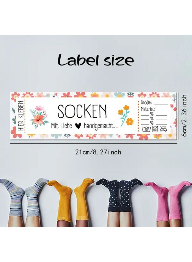 12pcs Socken Sock Labels And Dot Glue Packaging Cards For Stockings Shoe Wrap Tags German Language - Image 3