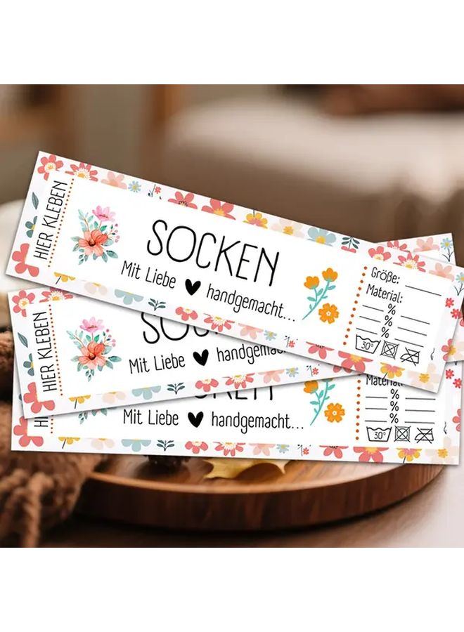 12pcs Socken Sock Labels And Dot Glue Packaging Cards For Stockings Shoe Wrap Tags German Language - Image 4