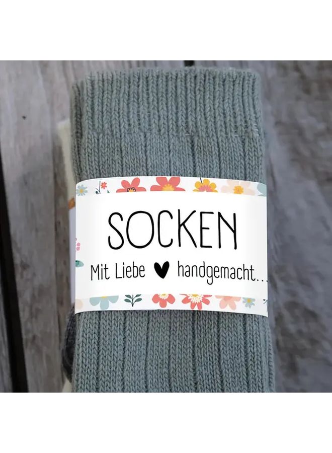 12pcs Socken Sock Labels And Dot Glue Packaging Cards For Stockings Shoe Wrap Tags German Language - Image 2