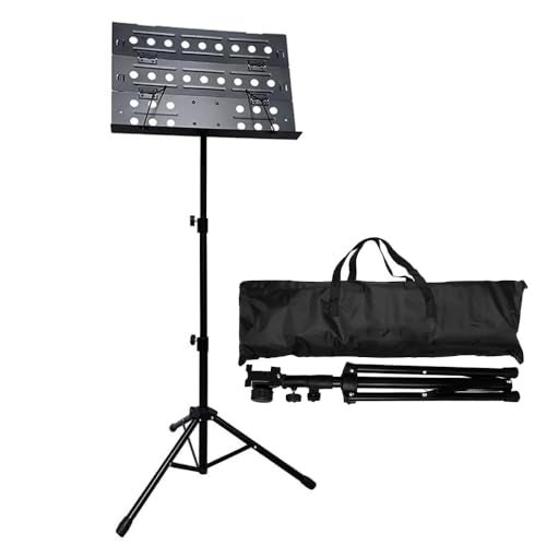 IMAGINEA Adjustable Sheet Music Stand – Foldable Notation Stand with Tiltable Tray, Carrying Bag & Non-Slip Feet – Portable Metal Stand for Musicians, Students, Orchestra & Home Practice - Image 1
