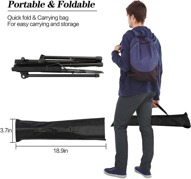 IMAGINEA Adjustable Sheet Music Stand – Foldable Notation Stand with Tiltable Tray, Carrying Bag & Non-Slip Feet – Portable Metal Stand for Musicians, Students, Orchestra & Home Practice - Image 5
