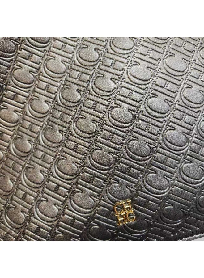 CAROLINA HERRERA Women's Premium Business Clutch - Embossed Letter, Sturdy Zipper & Adjustable Wrist Strap - Image 3