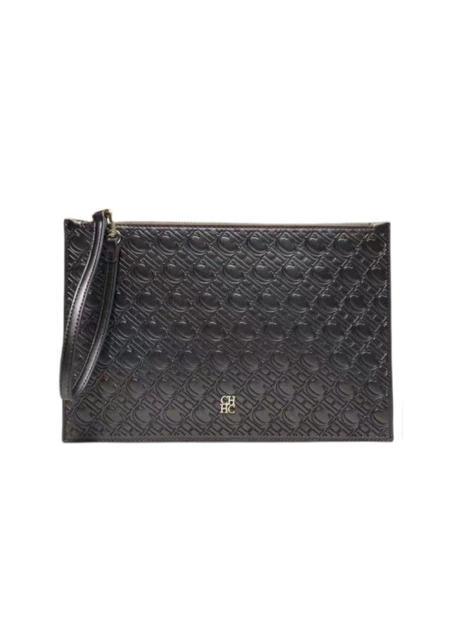 CAROLINA HERRERA Women's Premium Business Clutch - Embossed Letter, Sturdy Zipper & Adjustable Wrist Strap - Image 2