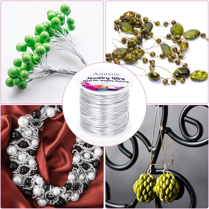 Anezus Craft Wire - Tarnish Resistant Copper Beading Wire for Jewelry Making Supplies (Silver, 18 Gauge) - Image 5